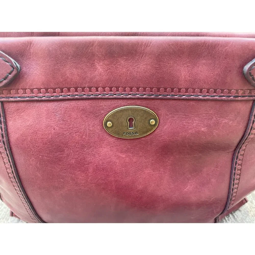 Fossil Burgundy Leather Crossbody Bag